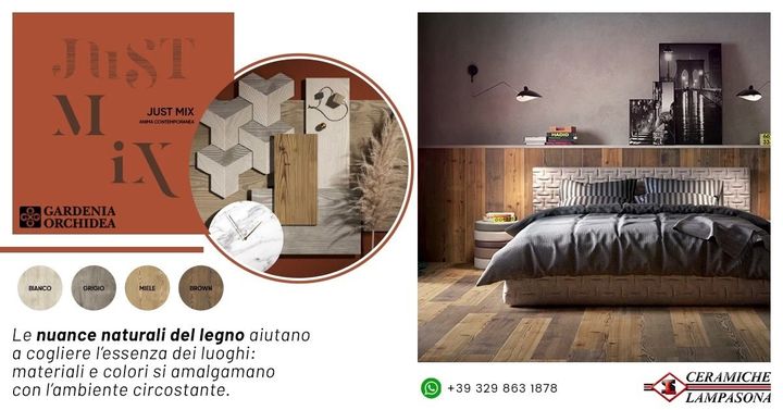 Le #nuance #naturali del #legno aiutano a cogliere l’#essenza dei #luoghi: #materiali e #colori si #amalgamano con l’#ambiente circostante. Scopri subito l'#intramontabile #fascino della collezione #JustMix di Ceramiche Gardenia Orchidea.