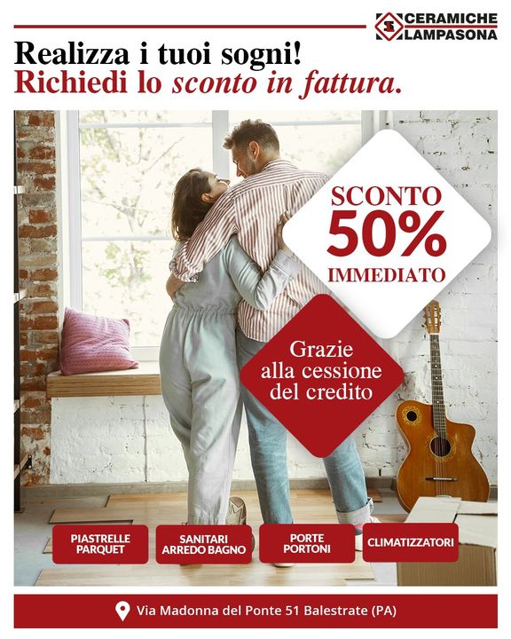 Realizza i tuoi sogni, richiedi #subito lo SCONTO IN FATTURA del 50% per ristrutturare la tua casa🏠⠀