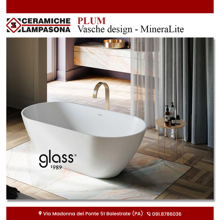 Vasca Plum - Glass 1989 👉Una vasca dalla forma ovale, un’icona di stile intramontabile perfetta protagonista del tuo bagno!⠀
