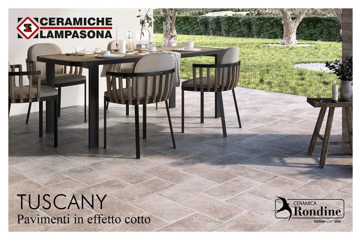 Tuscany - Pavimenti in effetto cotto in #gresporcellanato⠀