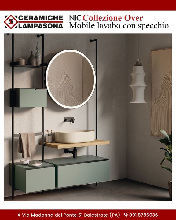 Nic OVER - Mobile lavabo con specchio Designer Studio 63⠀