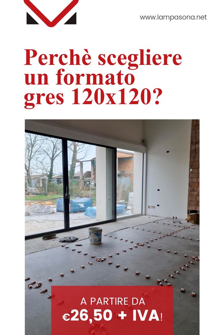 Sai quali sono i vantaggi di un formato gres 120x120?🤔

Veniteci