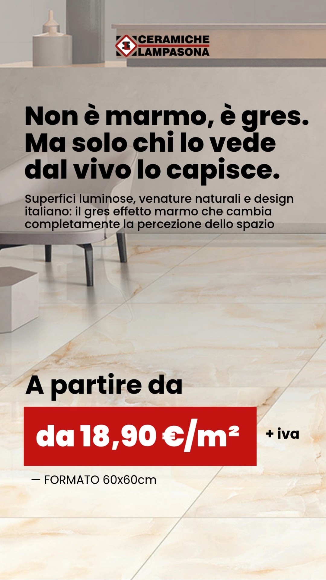 ✨ L’eleganza del marmo, la praticità del gres ✨
Con il